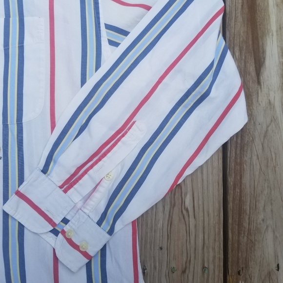 Vintage 90s Tommy Hilfiger Mens Long Sleeve Striped Button Down Dress Shirt XL - Picture 5 of 8